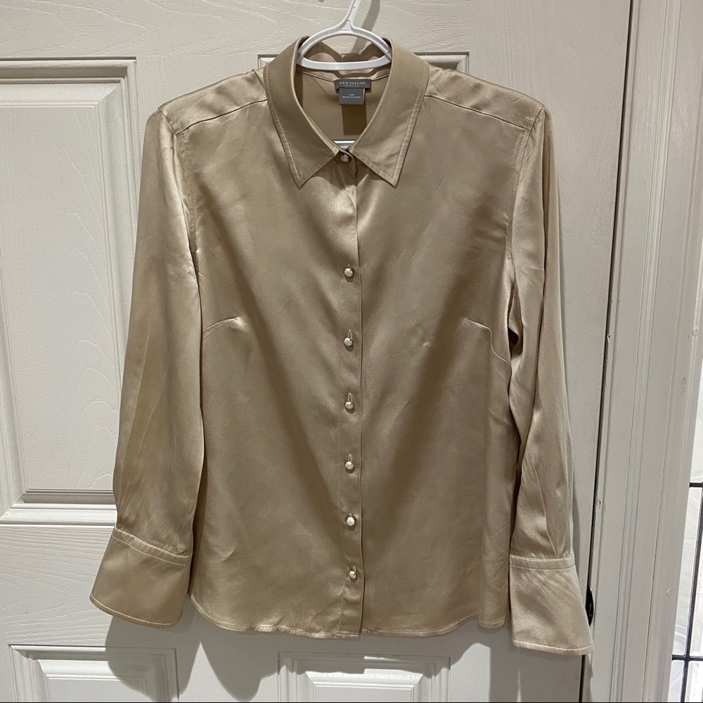 💯 Silk Blouse in Champagne/Ivory Color